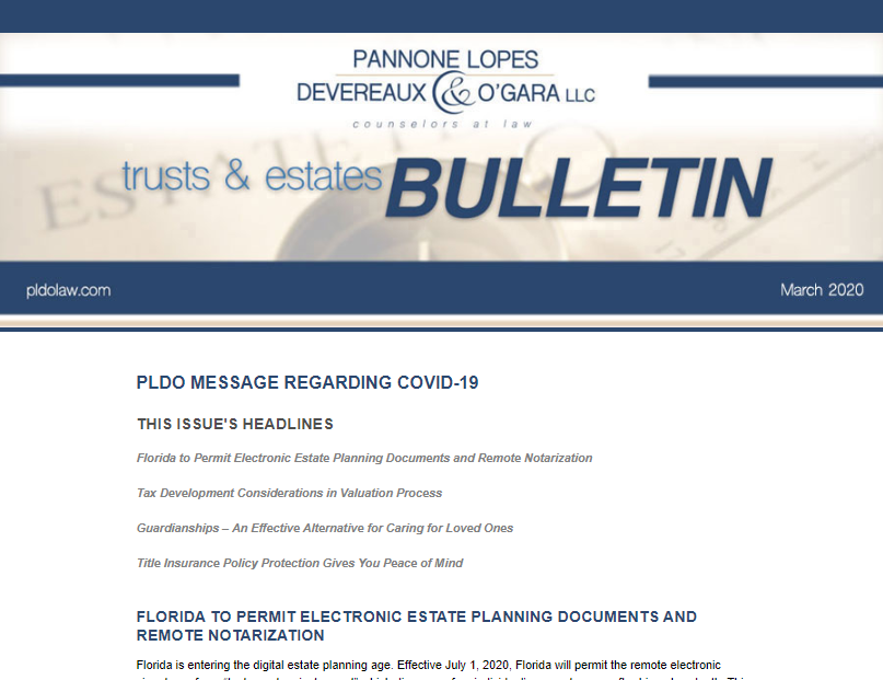 PLDO Newsletter screenshot of cover page
